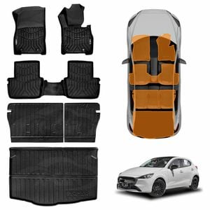 3D Floor Mats Boot Liner Set for Mazda 2 Hatch 2014-Onwards DJ Series Cargo Kick Back Seat Cover