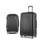 Wanderlite 2pcs Luggage Trolley Sets Travel Suitcase Black