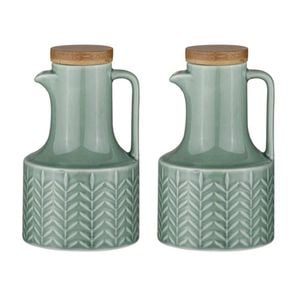 2pc Ladelle Heath Jade Oil & Vinegar Bottle Set 300ml