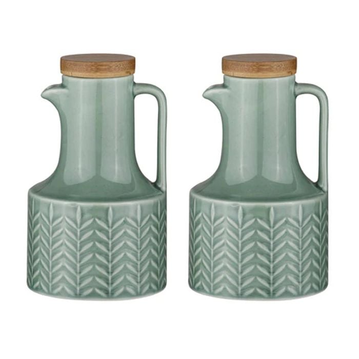 2pc Ladelle Heath Jade Oil & Vinegar Bottle Set 300ml