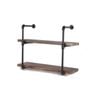IHOMDEC 2-Tier Industrial Pipe Wall Shelf Retro Brown