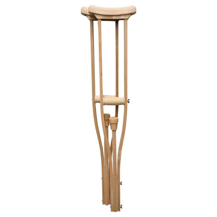 Livingstone Underarm Crutches Wood Adjustable Medium 107-132cm 2 Pack