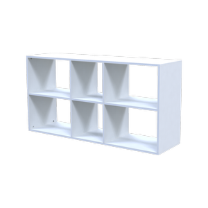 Lugna 716 x 1406 x 390mm White 2 x 3 Storage Unit - White