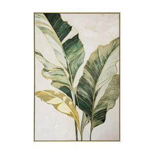 Urban Style Brushmarks Gold Foiled Canvas Print Artwork Palms 825x1225mm