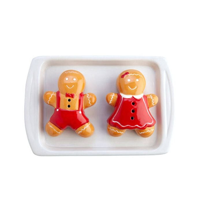 2pc Flavour Mates 3D Salt & Pepper Shaker Duo Set 15x5x10cm Gingerbread Cookies