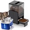 Advwin 5L Smart Automatic Pet Feeder 2 Bowl + 3.2L Wireless Pet Water Fountain Stainless Steel with 3 Pack Filter