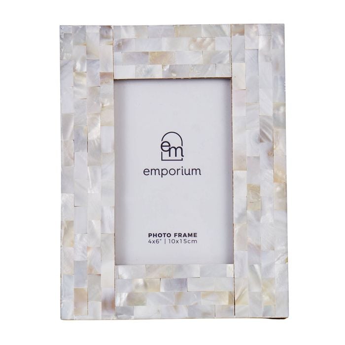 Emporium Aman Shell Photo Frame 4x6" Cream
