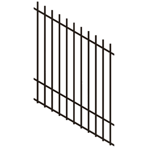 ProtectorAl 350 - 1200 x 1500mm Black Satin Raked Up to 15º Batten Pool Fence Panel