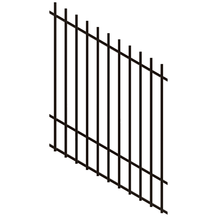 ProtectorAl 350 - 1200 x 1500mm Black Satin Raked Up to 15º Batten Pool Fence Panel