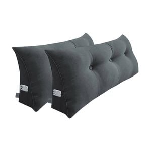 SOGA 2x 100cm Dark Grey Wedge Pillows