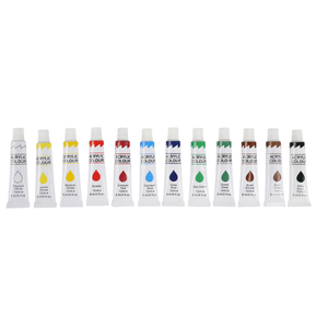 All Set 12ml Multicolor Acrylic Paint Tubes - 12 Pack