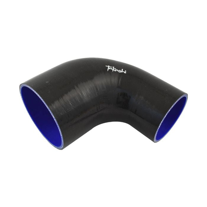 Takashi Silicone Hose Black 90 Degree Reducing Elbow 4" To 3" (101-76mm)