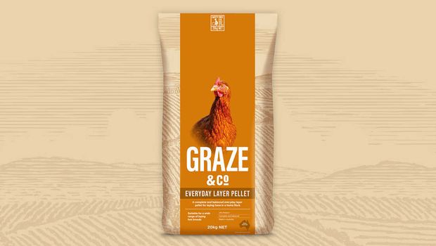 A 20kg bag of Graze & Co chicken food for a complete and balanced everyday layer pellet that is suitable for laying hens