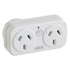 Click Right Hand Double Adaptor with Surge Protector