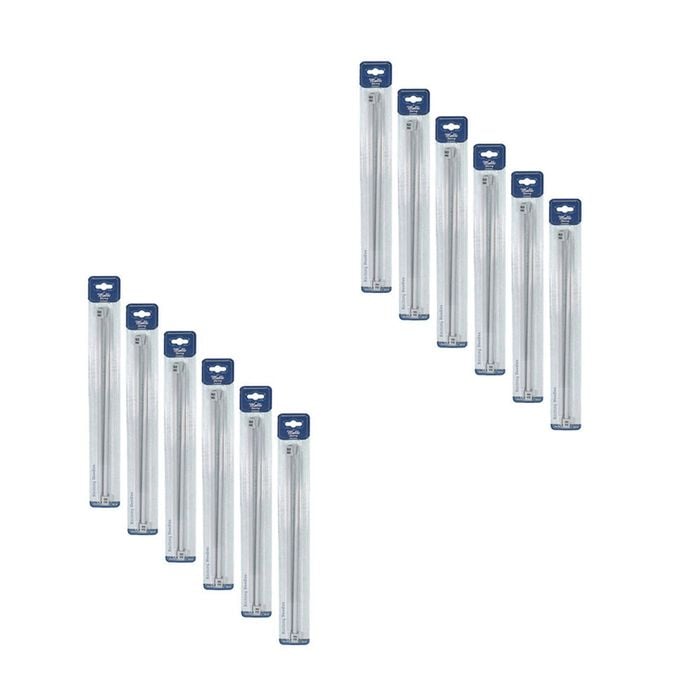 12pk Malli Aluminium/plastic Knitting Needles Yarn Crafting Tool 8mmx35cm Grey