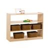 Jooyes 3 Shelf Wooden Storage Cabinet Open Back - H76cm - 100cm | Bookshelf | 76cm