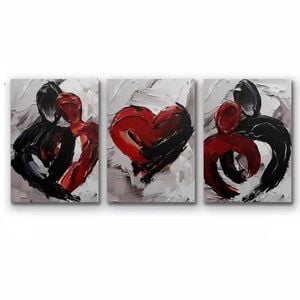 3pcs Modern Abstract Love And Sadness Print 100% Australian Made 3 x 40x60cm (Metal Print)