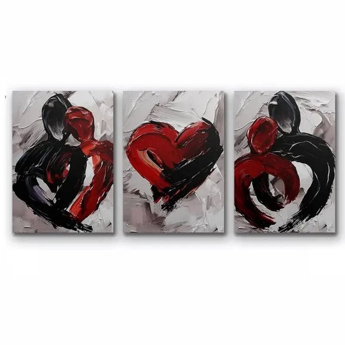 3pcs Modern Abstract Love And Sadness Print 100% Australian Made 3 x 40x60cm (Metal Print)