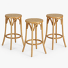 Artiss Bar Stools Set of 3 Kitchen Wooden Bar Stool Dining Chair 65cm
