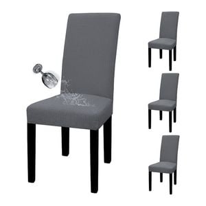 Catzon Dining Chair Covers Stretch Chair Slipcover Set of 4-DarkGrey