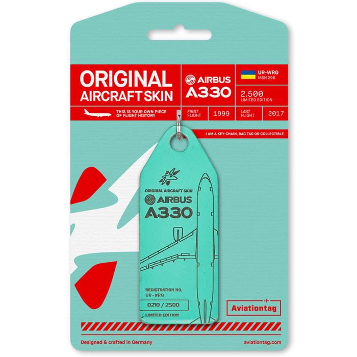 Boyle Aviationtag Keychain Airbus A330 Windrose Tag Mint 14.5cm