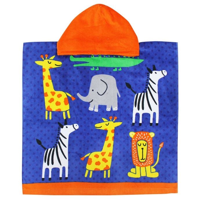 Onkaparinga Kids 60x120cm Absorbent Hooded Beach Towel - Animals
