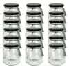 18PK Glass & Co Cleo Taper Ribbed Black Metal Lid Storage Jar 350ml Clear