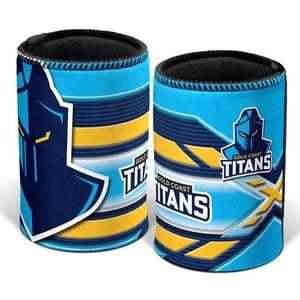 NRL Stubby Can Cooler - Gold Coast Titans - Drink - Rubber Base - Neoprene