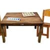 Hardwood Study Desk & 2 Stacking Chairs (Acacia)