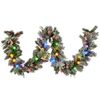 Christabelle 2.7m Snowy Christmas Garland with LED Coloured Baubles Lights Tree Decoration Ornament