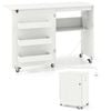 Costway Folding Sewing Table Mobile Sewing Machine Craft Station White
