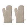 2pk Ecology Tonka 100% Cotton Oven Glove/mit Biege & Red Sienna Stripe 32x17cm