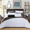 CottonMore Bamboo Cotton 650TC Sateen Plain White Doona Quilt Cover Set - Queen