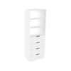 Lugna 2048 x 750 x 380mm White 3 Shelf 4 Drawer Storage Cabinet