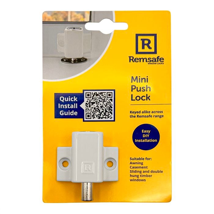 Remsafe White Window/Door Mini Push Lock