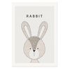 Galrie Charming Minimalist Rabbit Art Print for Modern Decor, Poster Only, A3 30 x 42cm (12 x 16inch)