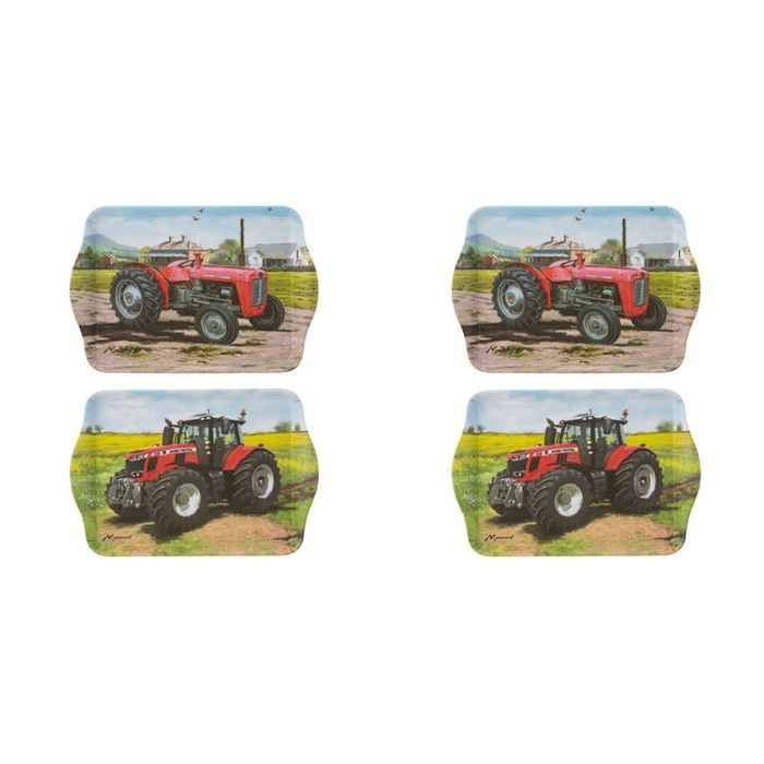 2x 2pc Ashdene Tractors Then/Now Ford Serving Platter Scatter Tray