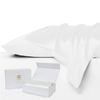 Luxor Crown WHITE Set of 2 Mulberry Silk Pillowcases