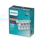 Philips GU10 LED 410Lm Warm White 4.6W Spot - 4 Pack