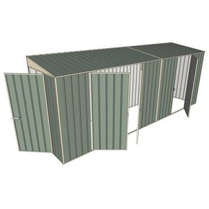 Build-A-Shed 1.2 x 5.2 x 2.0m Tunnel Shed Tunnel Hinged Door with 3 Hinged Side Doors - Green