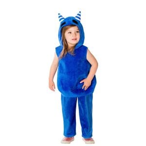 Oddbods Pogo Blue Monster Halloween Costume for Kids With Furry Top, Pants and Headpiece, Medium