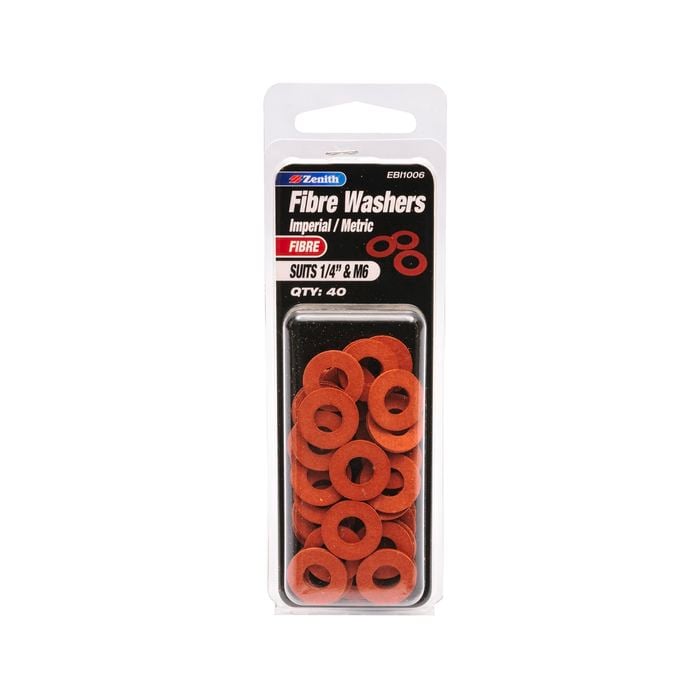 Zenith Fibre Washer Suits 1/4" & M6 40pk
