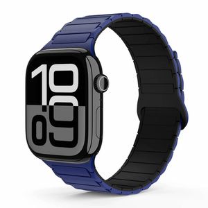 Tough On Magnetic Silicone Band for Apple Watch 42mm/44mm/45mm/46mm/49mm Navy/Black