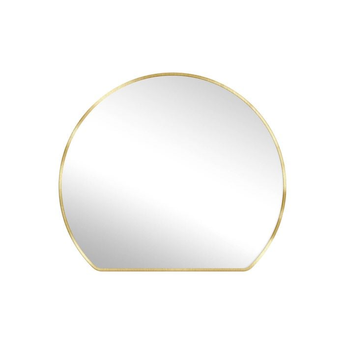Barelli 800 x 690mm Brushed Brass Isla Round with Straight Bottom Framed Mirror