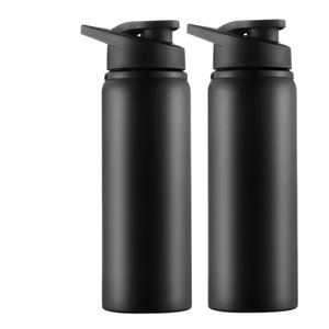 2pcs 600ml sports water bottle black