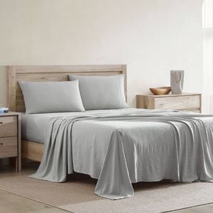 Ardor Boudoir King Waterproof Bed Sheet w/ Pillowcase Set - Silver