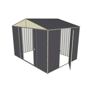 Build-a-Shed 3.0 x 2.3 x 2.3m Double Sliding and Single Hinge Door Narrow Shed - Grey