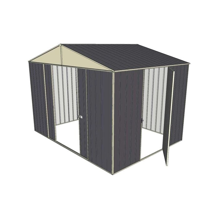 Build-a-Shed 3.0 x 2.3 x 2.3m Double Sliding and Single Hinge Door Narrow Shed - Grey