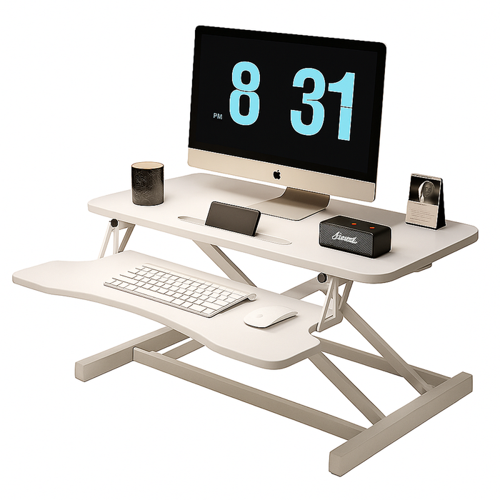Foret Height Adjustable Standing Desk Riser Computer Laptop Gas Spring Stand Up