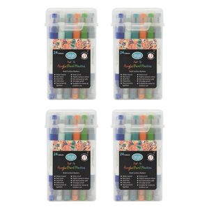 4pk 24pk Boyle Dual Tip Acrylic Markers Colour Set W/storage Case Non-toxic 3y+
